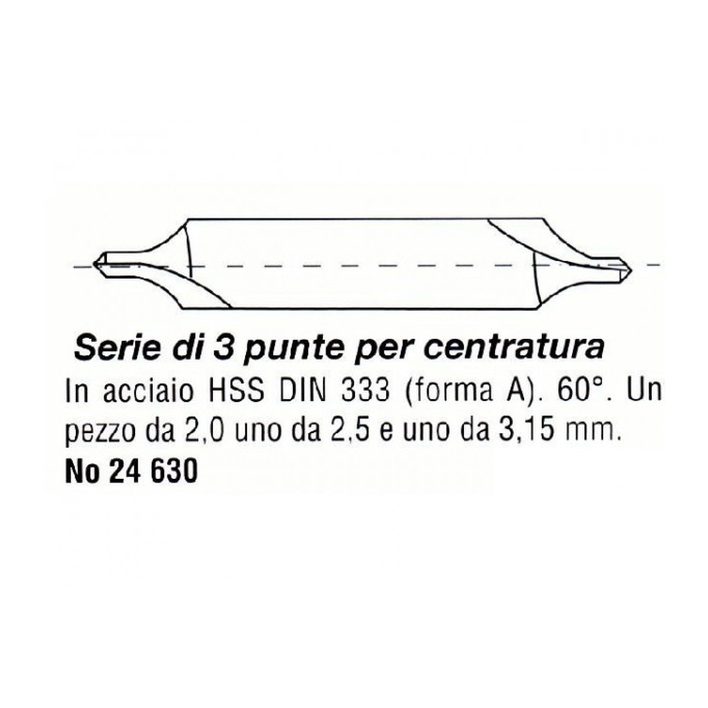 Set Di 3 Punte Da Centro Proxxon Utensileria Revelli